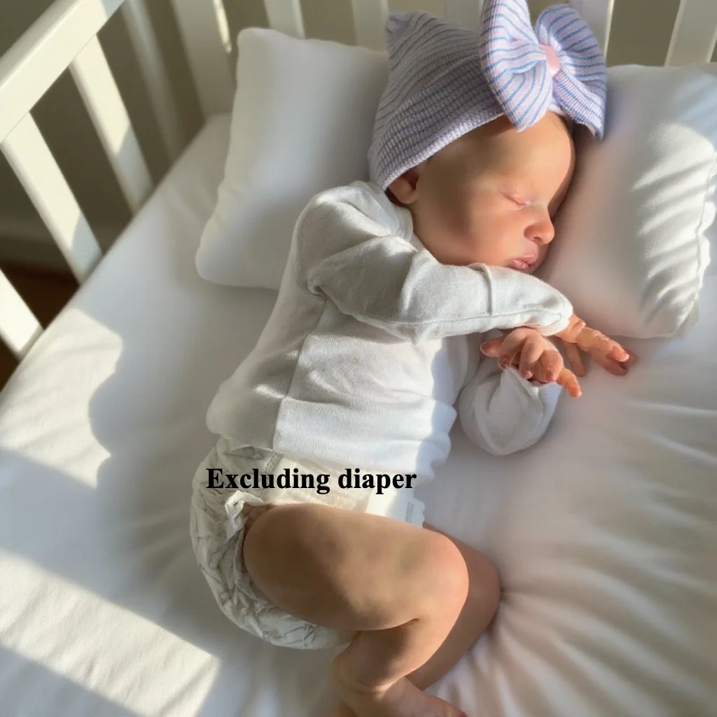 

BZDOLL 20inch 50cm Asleep Reborn Doll, 3D Skin & Veins (Vinyl Limbs, Cloth Body), Newborn Princess Gift for Kids