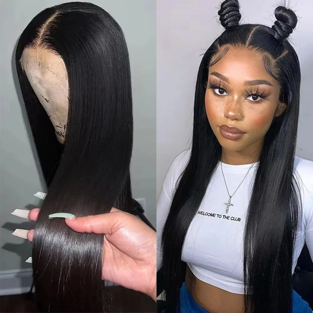 

40-дюймовые прямые парики с прозрачной HD-основой 13x4 и 13x6, без клея, из натуральных волос, парики с полной HD-основой 7x6 для женщин, плотность 220%