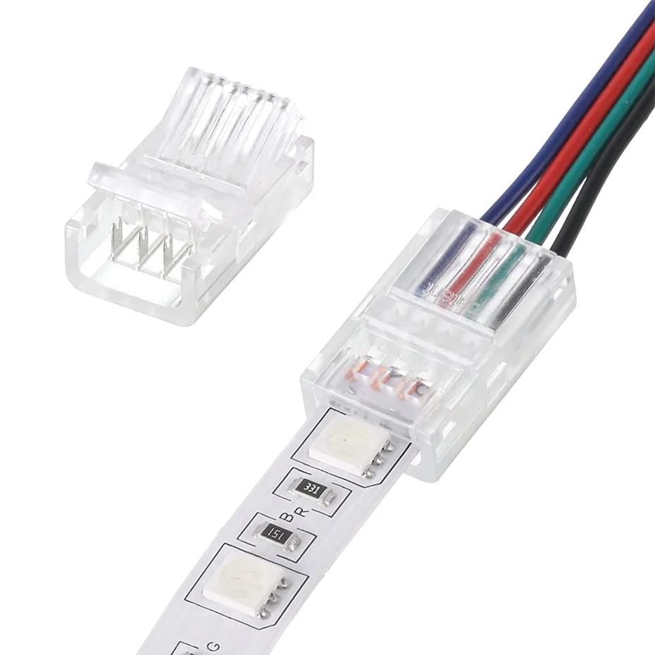 

5pcs/lot 2/3/4pin LED Strip Connector 8mm 10mm Solderless Connector For SMD2835 5050 RGB LED Strips Light