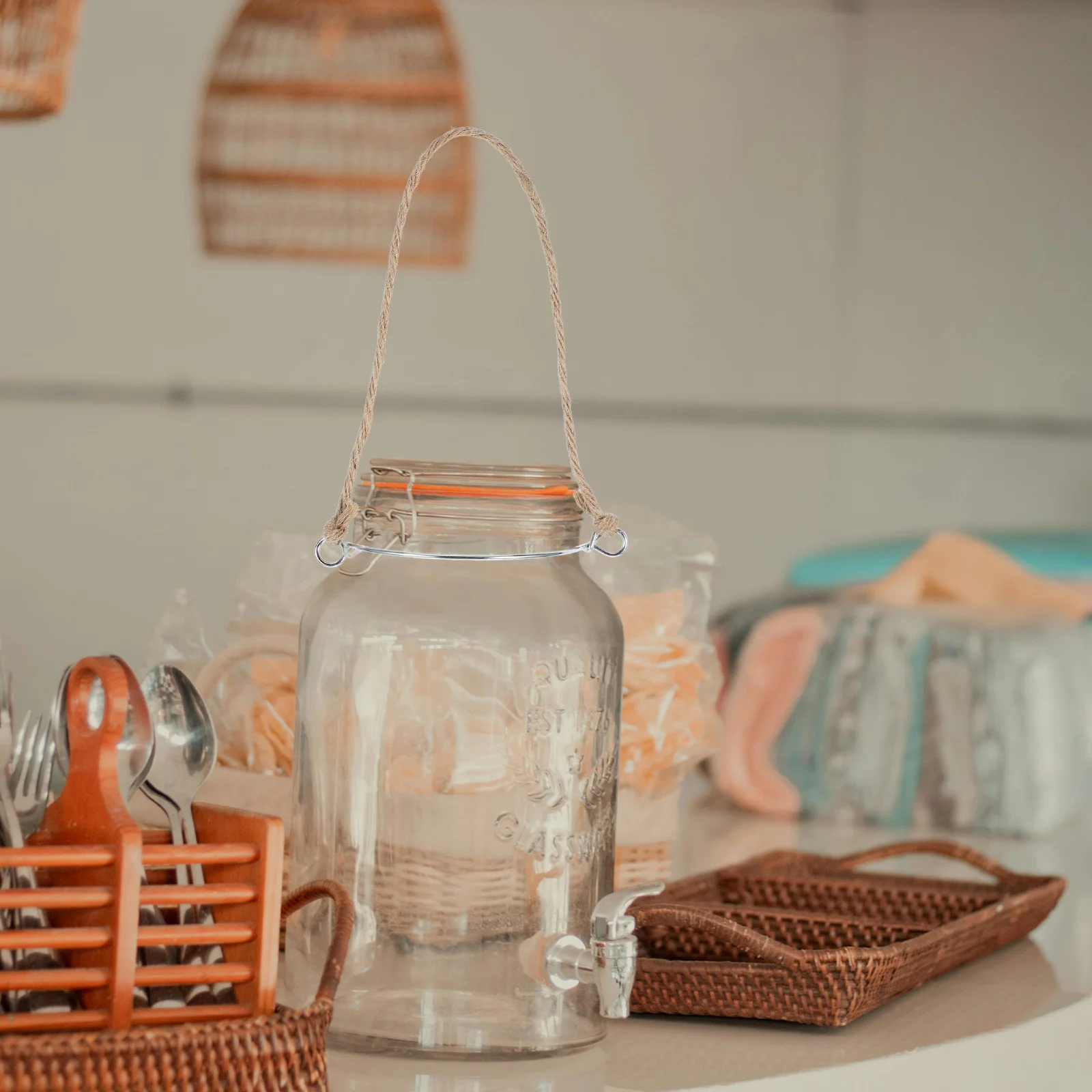 

5Pcs Mason Jar Hanging Rope Handles Iron Burlap Mason Jar Hangers for Wide Mouth Glass Jars DIY Lanterns Camping Outdoor