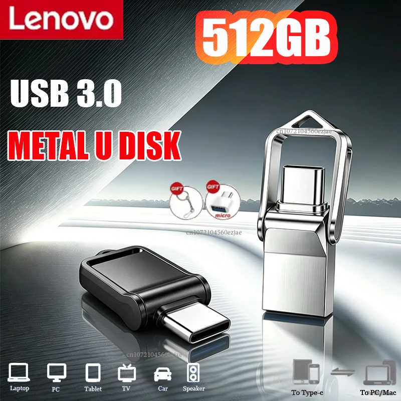 Lenovo 512GB OTG USB-Stick USB 3.0 Typ C für iPhone iPad 128GB 256GB Pendrive Samsung Android Laptop Speicher Telefonstick