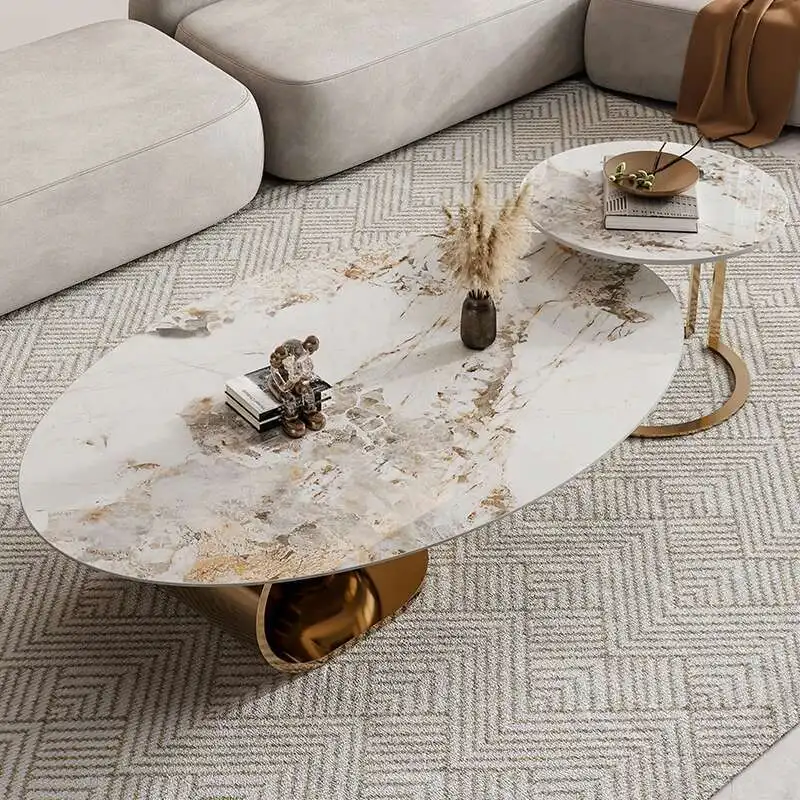 

Desk Light Luxury Natural Marble Coffee Table Designer Dinner White Coffee Dining Table Console Mesa Comedor Kitchen Furniture