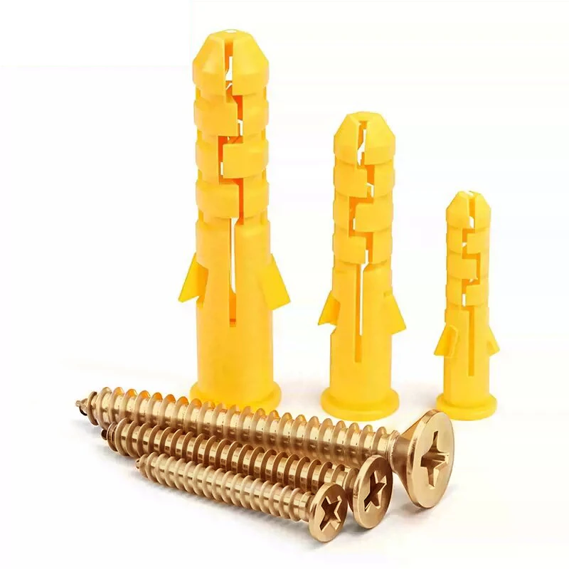 乾式壁アンカー & ネジ詰め合わせキット 10 個 - プラスチック壁アンカー 50 個 & プラス平頭ネジ 50 個 - M8 亜鉛メッキネジ