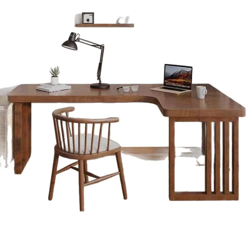 Desktop computer desk Home bedroom Simple L-shaped table against the wall Corner study desk