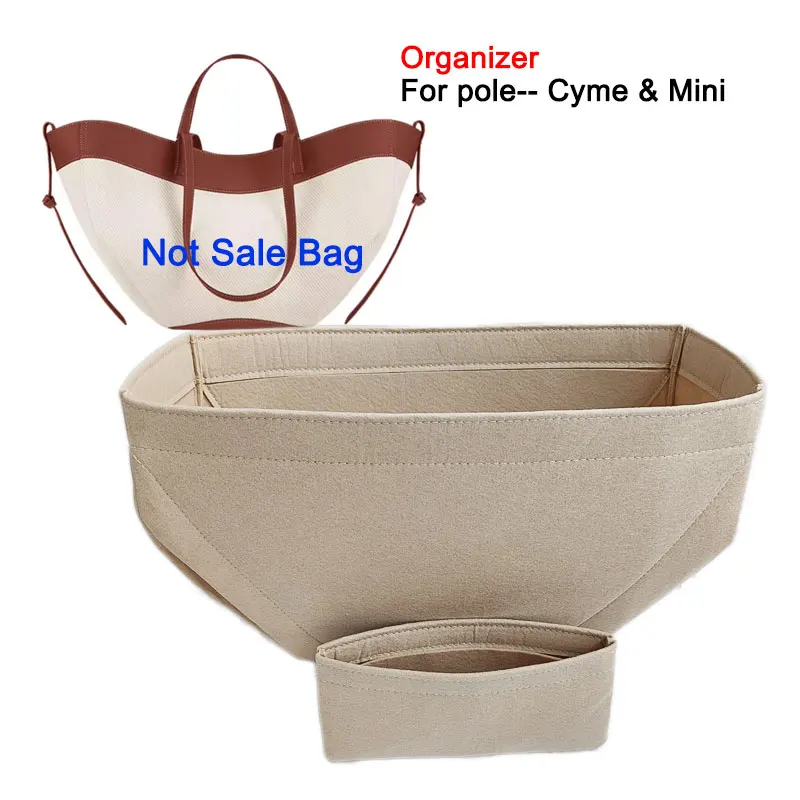 Forro de inserção do organizador do saco apto para cyme ou cyme mini tote, bolsa de armazenamento e organização forro interno bolsa manter shaper