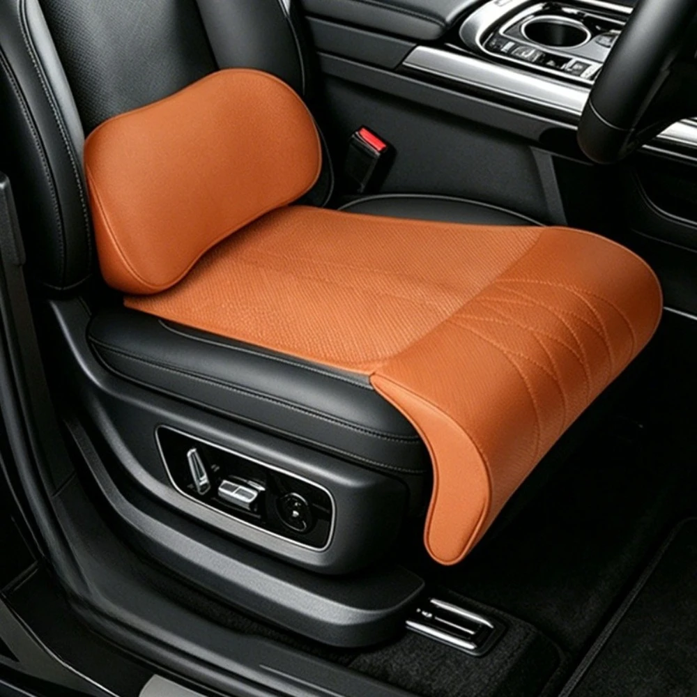 Neues 3-in-1 Universelles Autositzkissen-Set – Rückenlehne, Sitzkissen & Beinstütze, Starke Lenden- und Beinstütze, Ganzjahres-Komfort – Detail 9