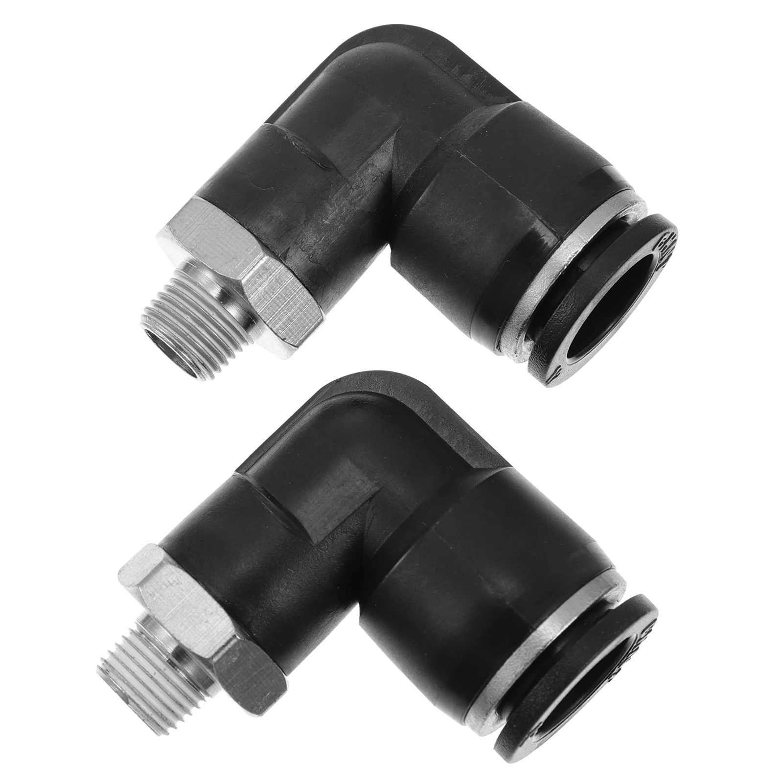 

1Set Air Pipe Connectors Pneumatic Tube Fittings Black Thread Quick Two Way Fitting Durable Easy Install Practical Air Valves
