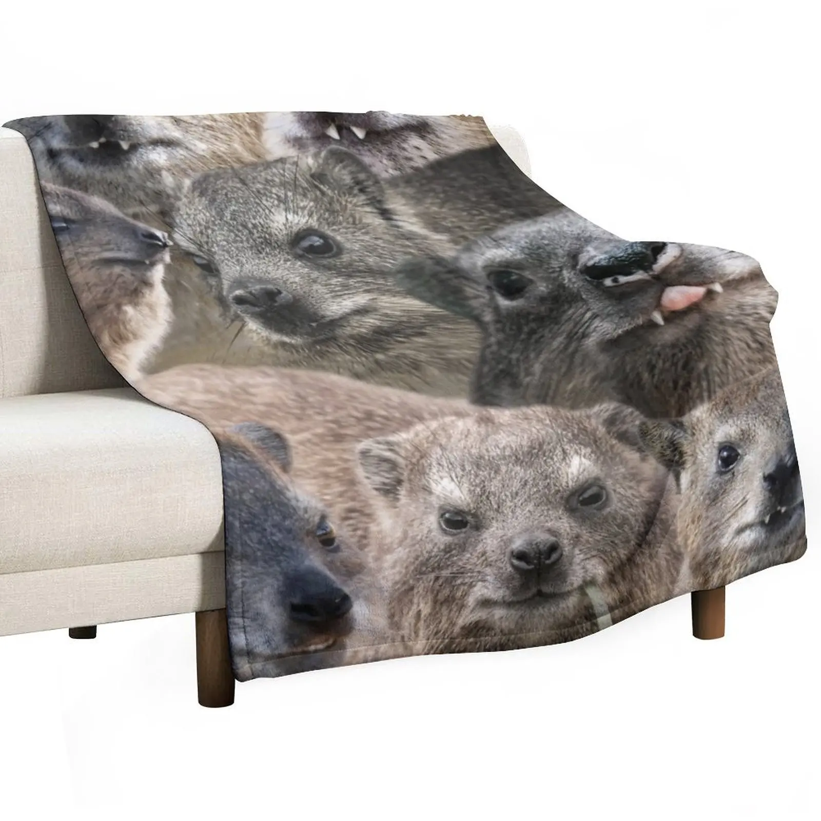 

A LOT of Rock Hyrax here Throw Blanket Stuffeds Single For Sofa Thin Quilt Blankets