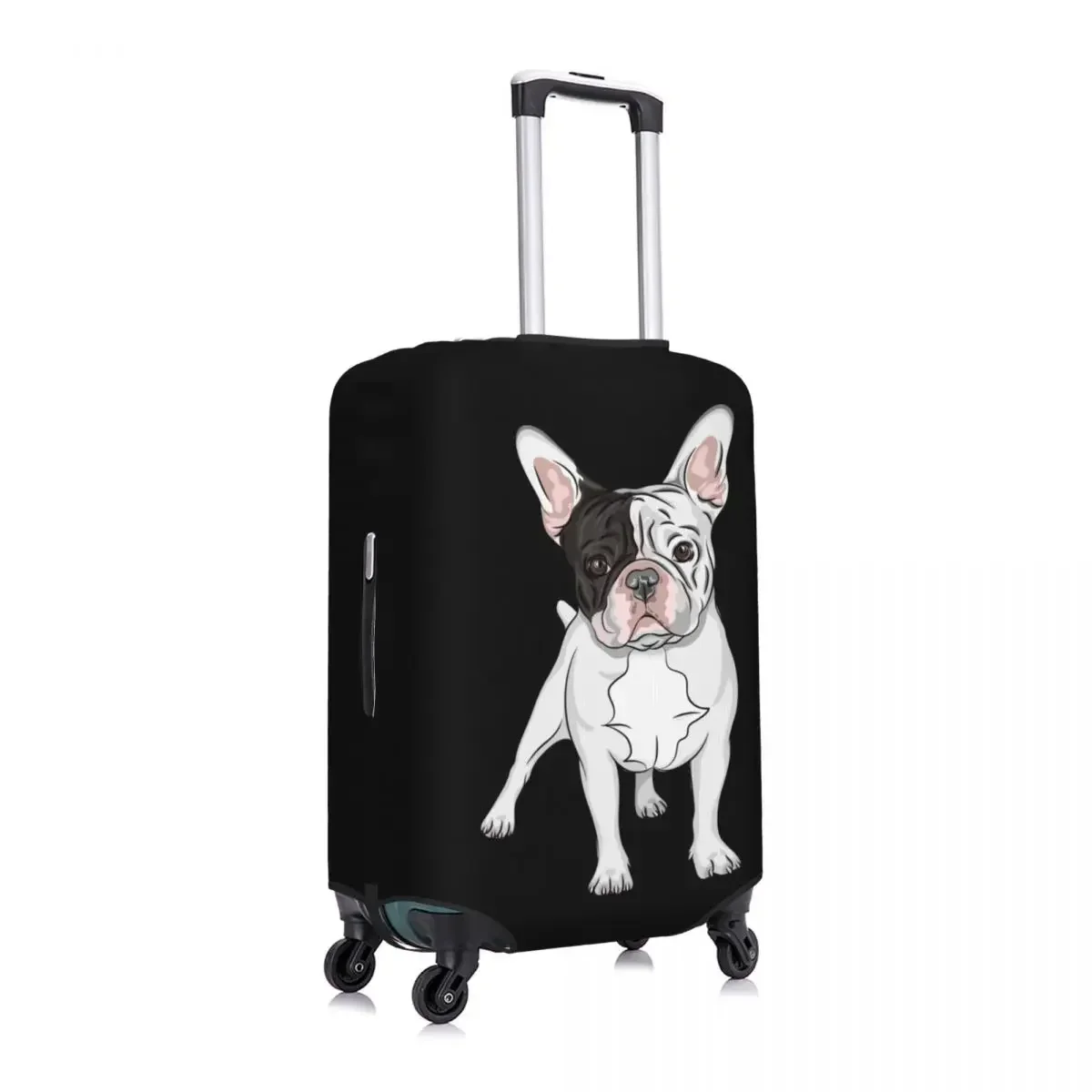 Custom French Bulldog Travel Luggage Cover Washable Frenchie Dog Suitcase Cover Protector Fit 18-32 Inch