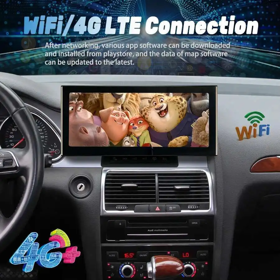 CarPlay بلوتوث أندرويد 14 DSP شاشة لأودي A6 S6 RS6 Q7 SQ7 2005-2015 نظام تحديد المواقع 4G LTE الملاحة مشغل فيديو الوسائط المتعددة ستيريو