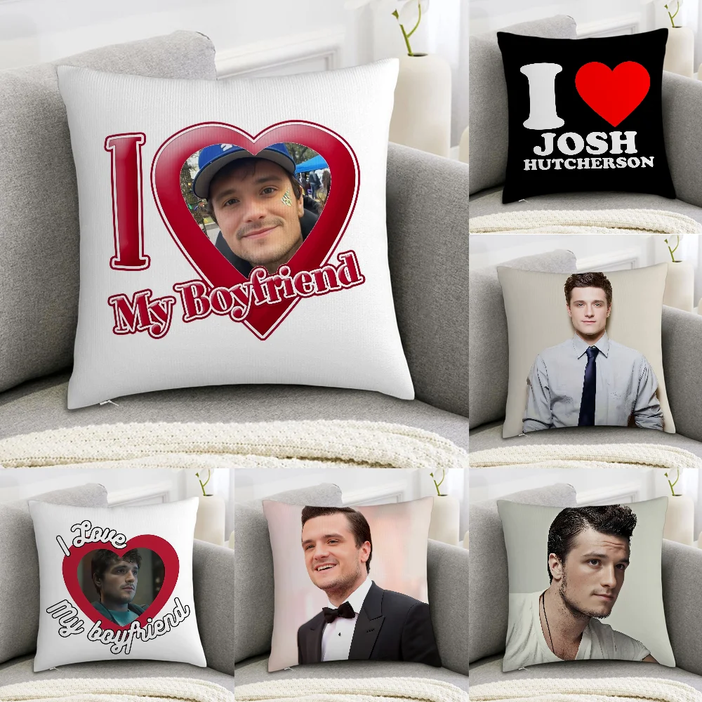 

J-Josh Hutcherson Pillow Case Sofa Decorative Home Double-sided Print Plush Square Throw Pillow Covers Cushion Decor Cover