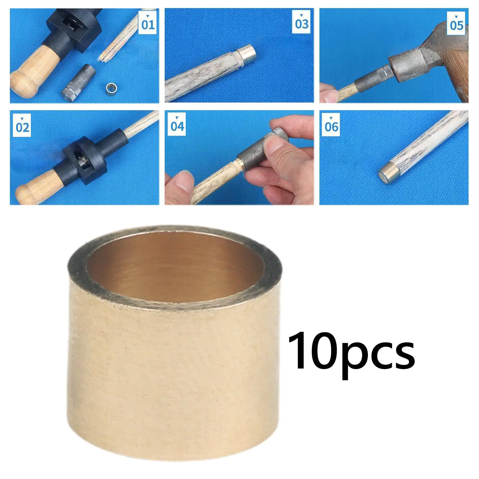 Snooker Pool Cue Ferrule Copper Material Sturdy Repair Accessories Easy Install Replacement for Billiard Stick Tip Services