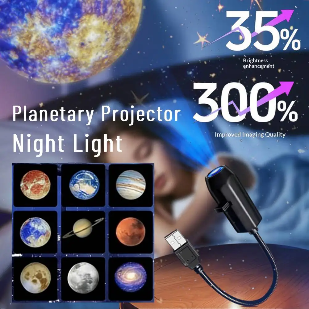 Planet Projector Lamp with Lamps Sheets Atmosphere Projector Night Light Car Interior Star Projection Lamp for Bedroom Bedside