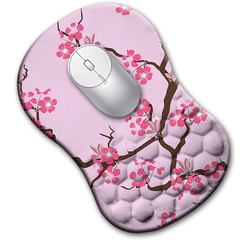 

Wrist Mouse & Keyboard Protection Rest Pad Pink Sakura Wrist Rest Mouse Pad PC Laptop Gaming Office Desk Memory Cotton Rest Mats