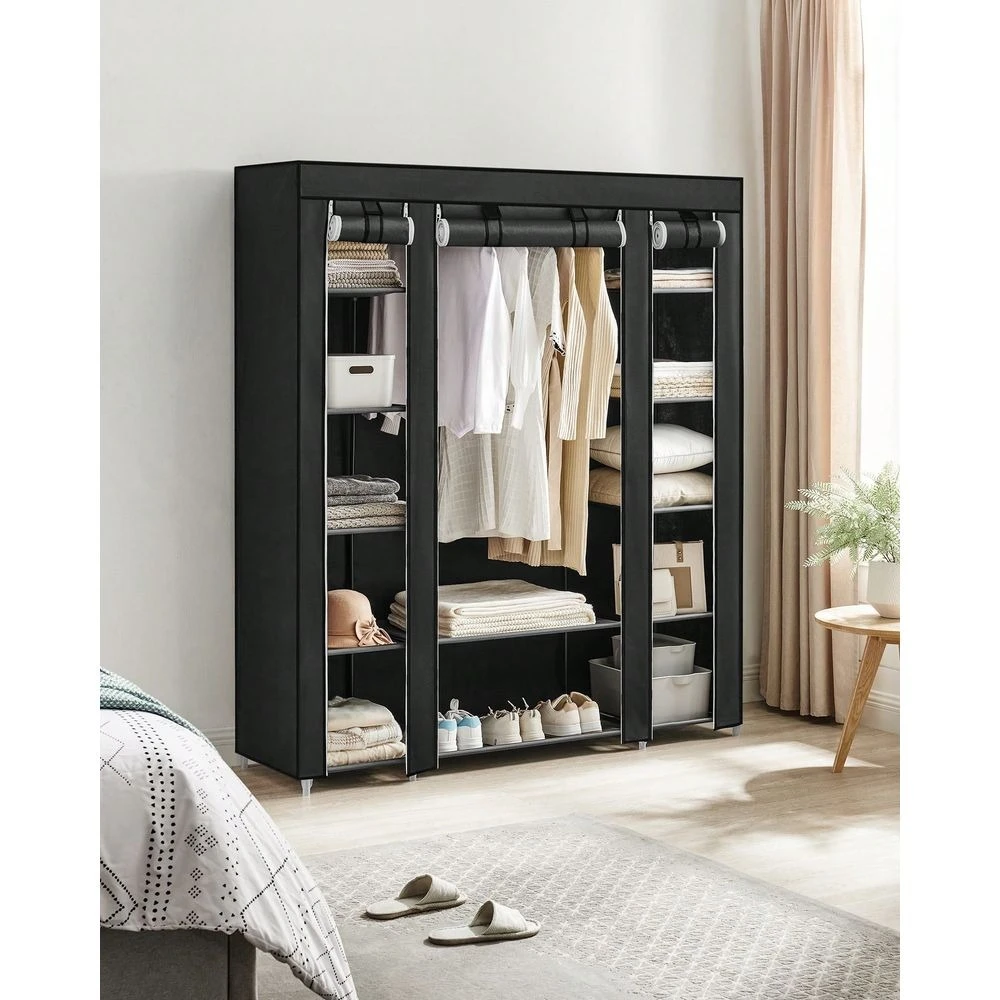 

59 X 17.7 X 69 Inches Clothes Storage Organizer, Portable Closet Wardrobe For Bedroom With NonWoven Fabric Cover, 12 Compartmen