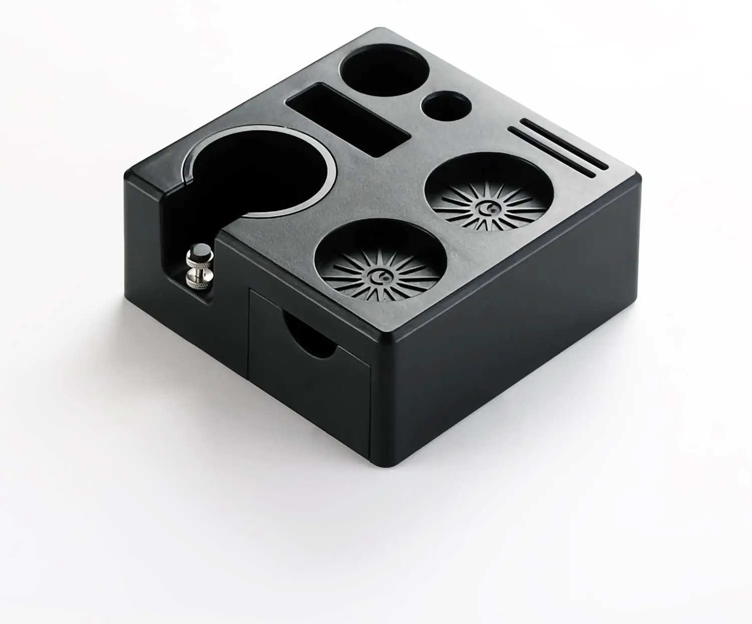 

Coffee Tamping Station with Drawer, Black Espresso Tamping Station for 51mm, 53mm, 58mm Coffee Tamper
