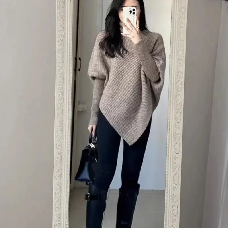 Turtleneck Winter 2024 Knitted Sweaters for Women Fall Clothes Light Attractive Autumn Thermal Youthful Trend Female Pullover