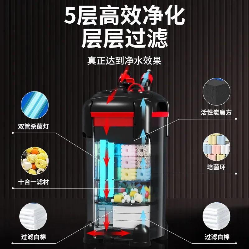 Fish tank filter bucket External filter Large capacity water circulation integrated machine Oxygen purification Silent
