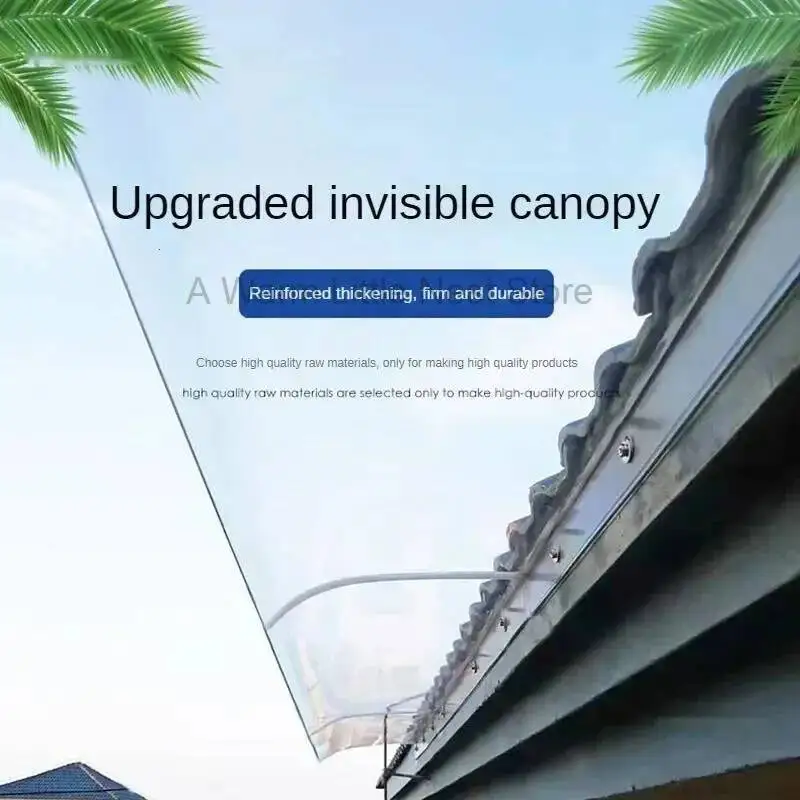for Minimalist Awning Terrace Transparent Outdoor Balcony Modern Invisible Bracket-free Awning Convenient Awnings for Cafe