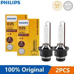 Philips 2pcs HID D2S 35W Xenon Standard 4200K Auto Original Headlight Car Genuine Bulbs Replacement Upgrade D2 ECE 85122C1, Pair