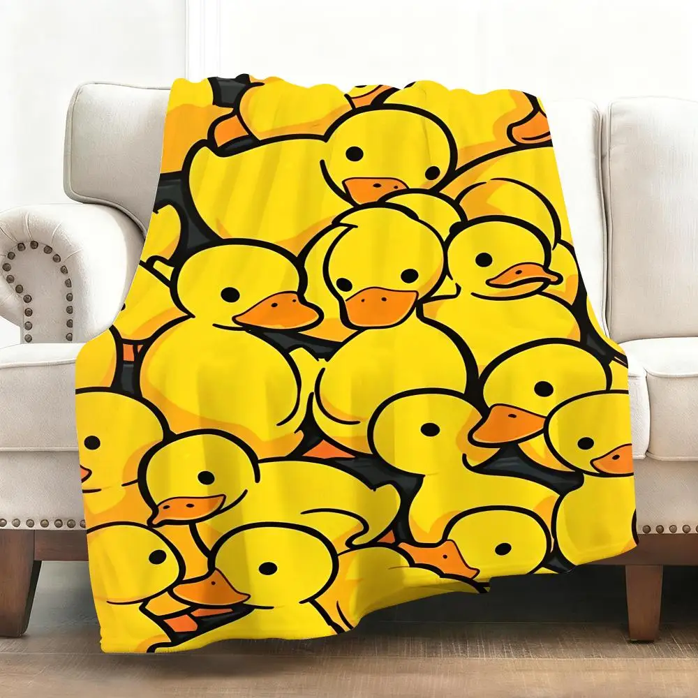 Niedliche Entenüberwurf, weiche Flanelldecke, warmes Knie, hautfreundlicher Überwurf für Sofa, Büro, Bett, Reisen, Winter, Übergröße