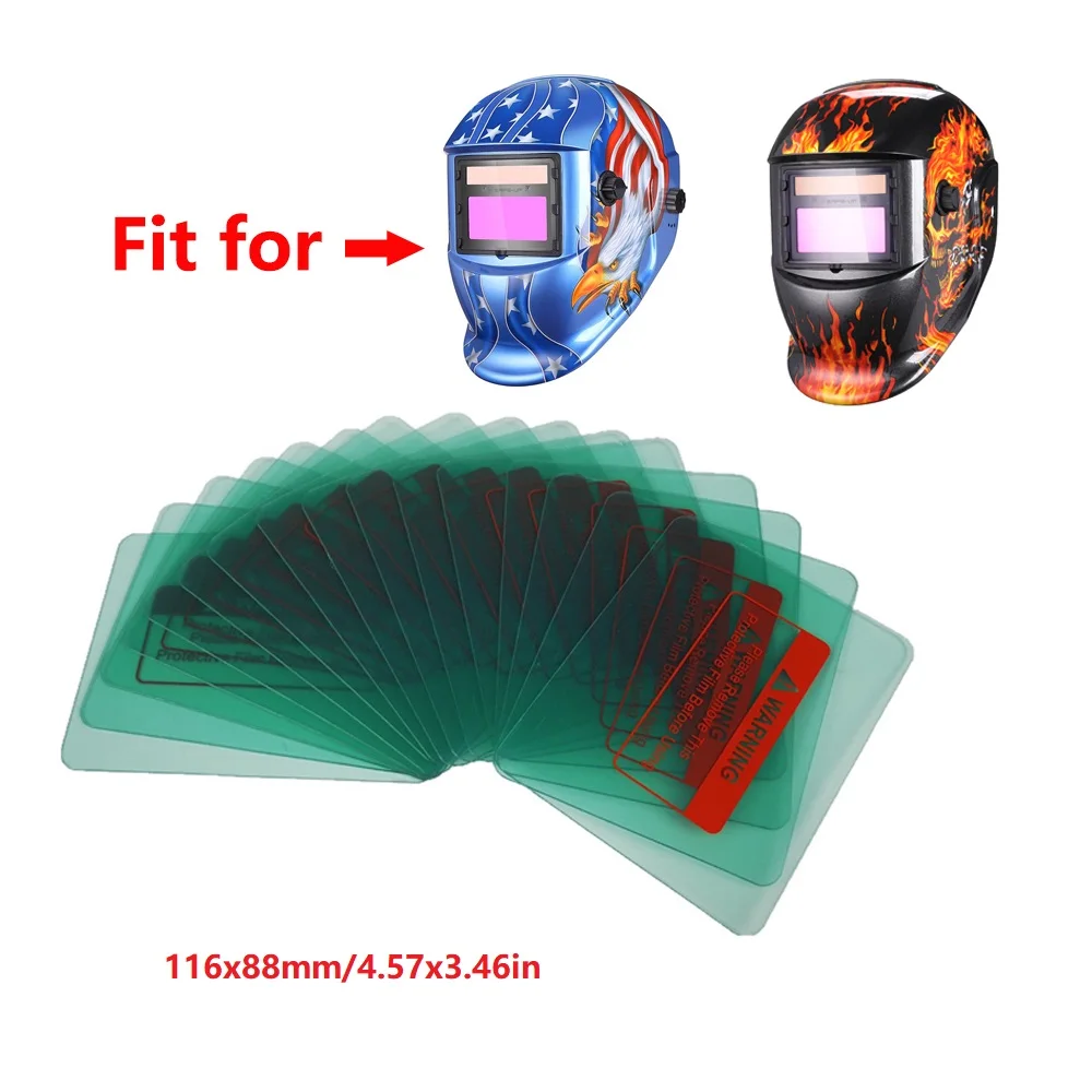 Penutup Lensa Pelindung Filter Helm Las PC untuk Masker Tukang Las TIG MAG 1111 Pelat Plastik Gelap Surya Otomatis