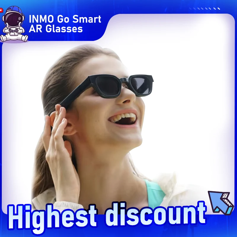 INMO Go Smart AR Glasses Wireless AI Assistant Glasses Music/Call/Translation/Teleprompter/Navigation/Bluetooth Audio