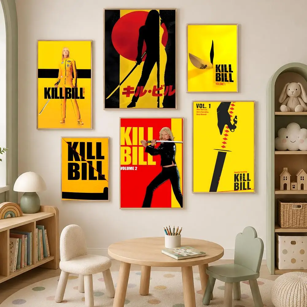 Movie K-Kill.Bill Poster Self-Stick HD PVC Wall Art Poster, Waterproof Decor for Bedroom, Living Room and Home