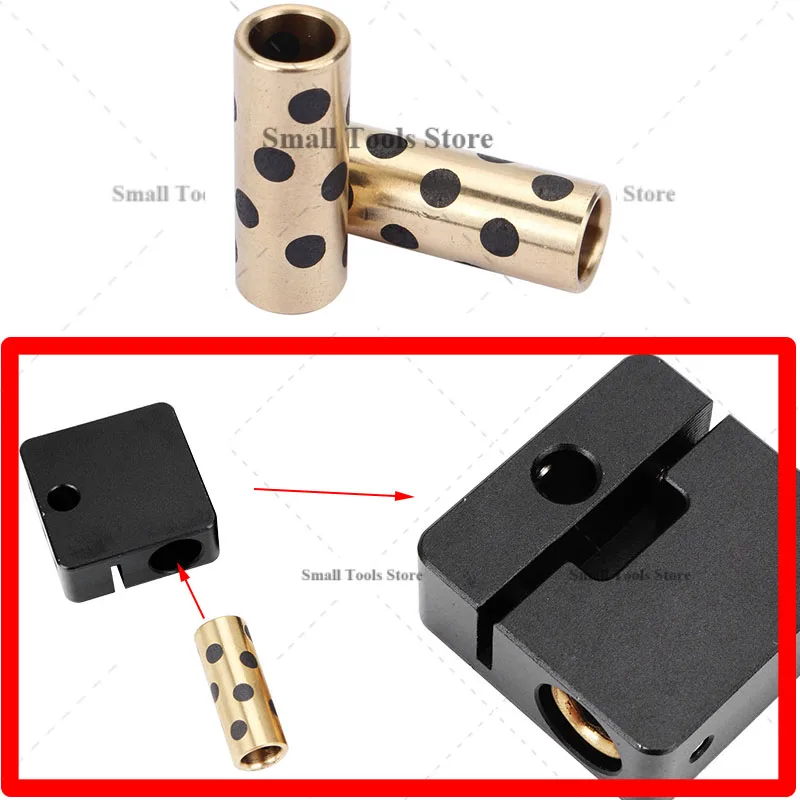 JDB Solid Lubricant Bearing Brass Copper Sleeve Bushing Self-lubricating Oil-free Bush Bearings ID4mm 5mm 6mm 8mm High Precision