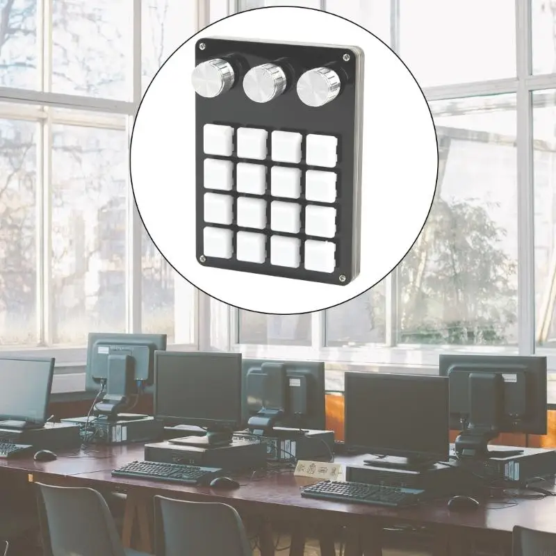 Teclado programable Y8AC 16 keys con función perilla programación macro macro portátil