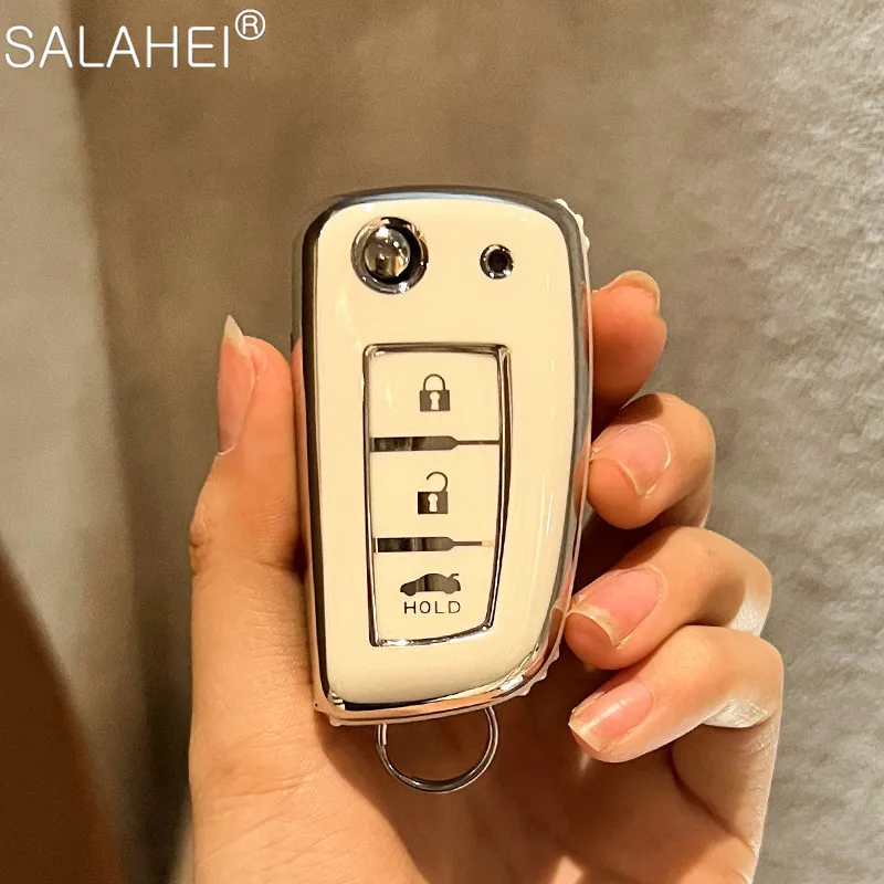 

Full Cover Soft TPU Car Key Case For Nissan Sunny Juke Cefiro A32 Kashkay J11 Qashqai Switch X-trail 3 Buttons Auto Accessories