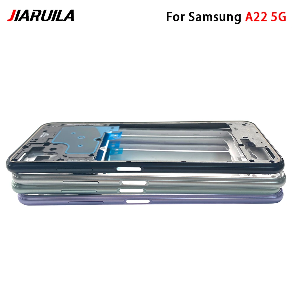 10Pcs，Middle Frame For Samsung A22 5G A226B A22 4G A225F With Volume Button Front Housing Middle Bezel Chassis Shell