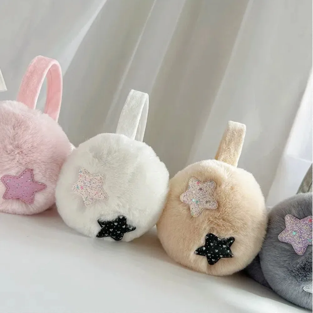 Fashion Cute Star Warm paraorecchie antivento protezione per le orecchie scaldino per le orecchie protezione dal freddo morbido peluche soffice paraorecchie da donna