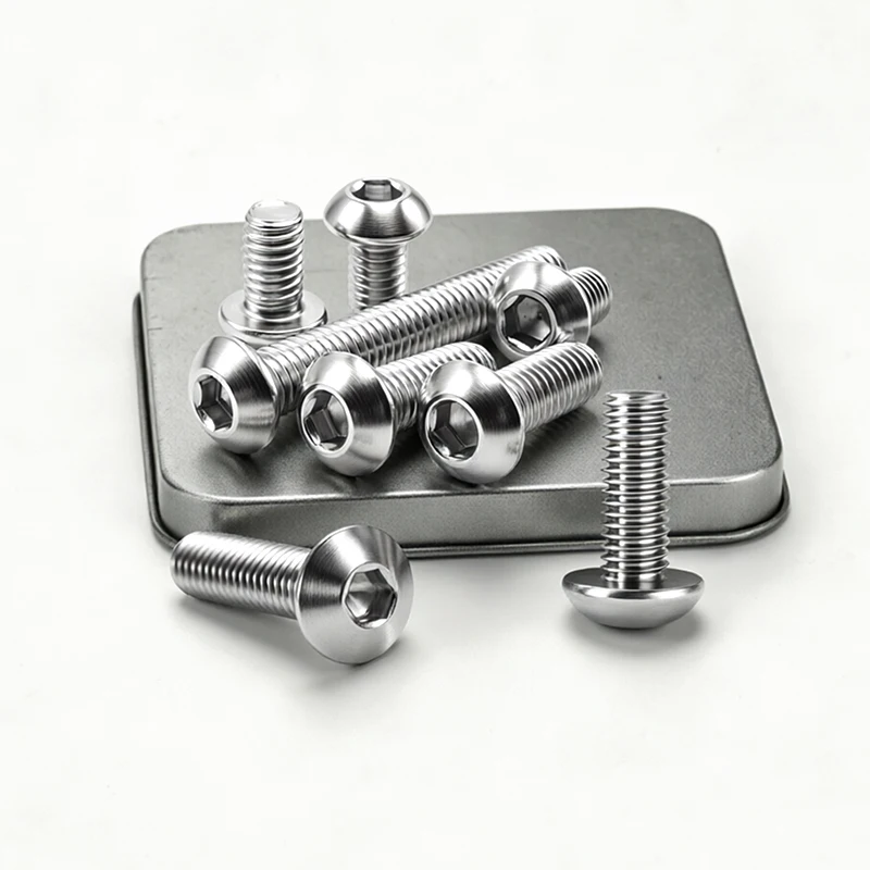 Hexagon Socket Button Head Screw 304 Stainless Steel A2-70 M3 M4 M5 M6 M8 M10 Internal Hex Threaded Stud Fastener ISO7380