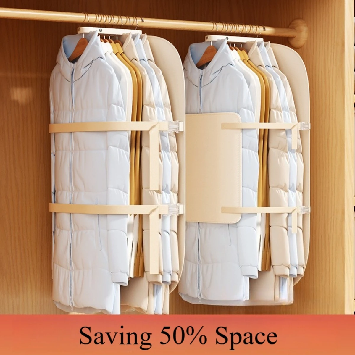 S/M/L Closet Compression Hanging Bag Down Jackets Coats Space Saving 50% Bedroom Accessories Clothing Organizer