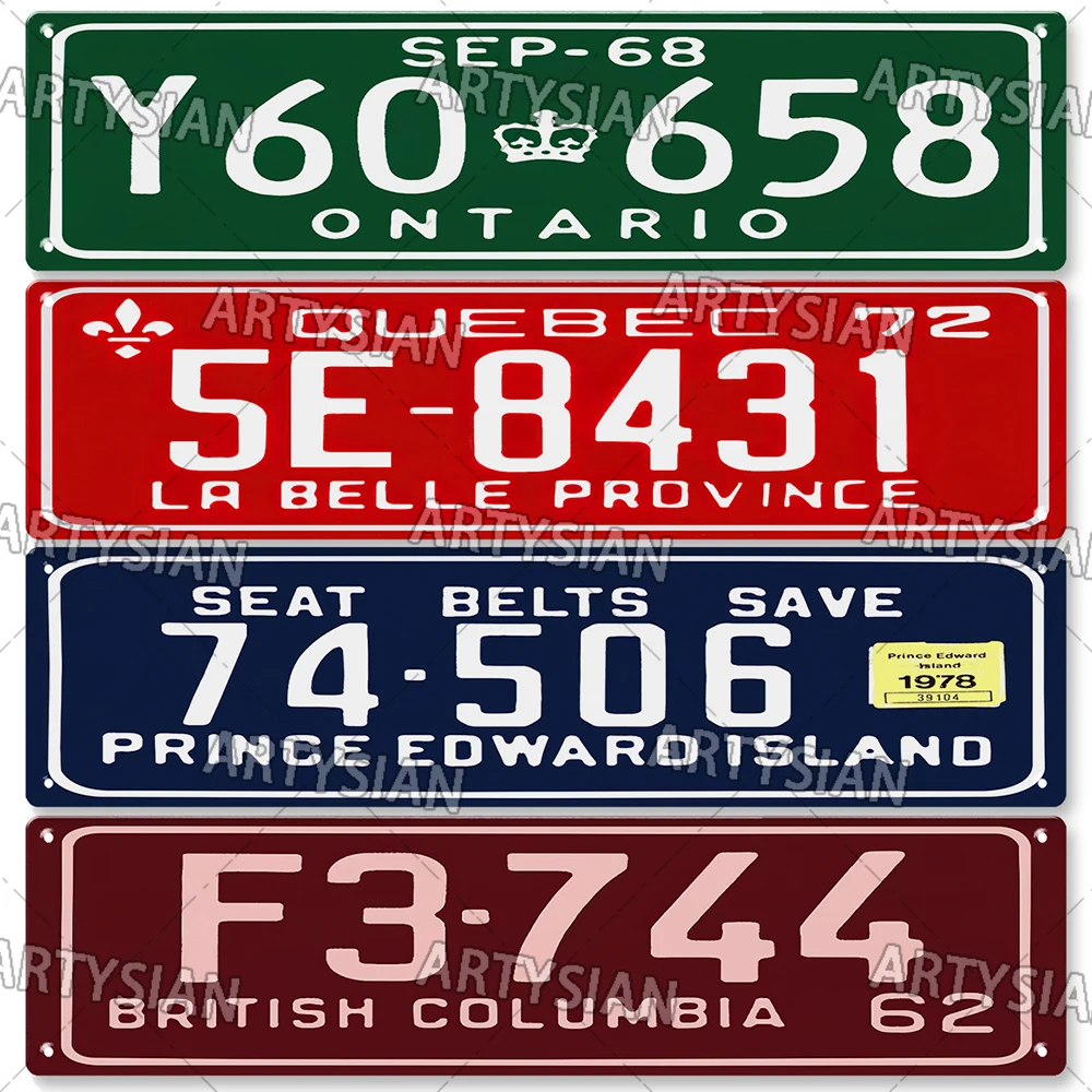 CANADA Metal Plaque Truck Vehicle Trailer Tractor Car Number Plate Decorative Metal Sign Wall Decor Ontario British Columbia