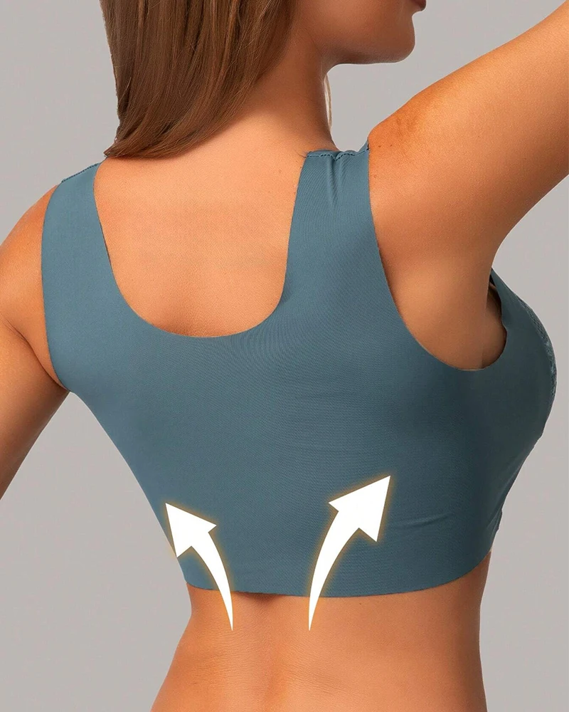 FINETOO 4 Buah Tank Top Crop Seksi Ukuran Plus Bra Mulus Bra Wanita Push Up Bra Nirkabel Pakaian Dalam Wanita Lingerie Renda Olahraga