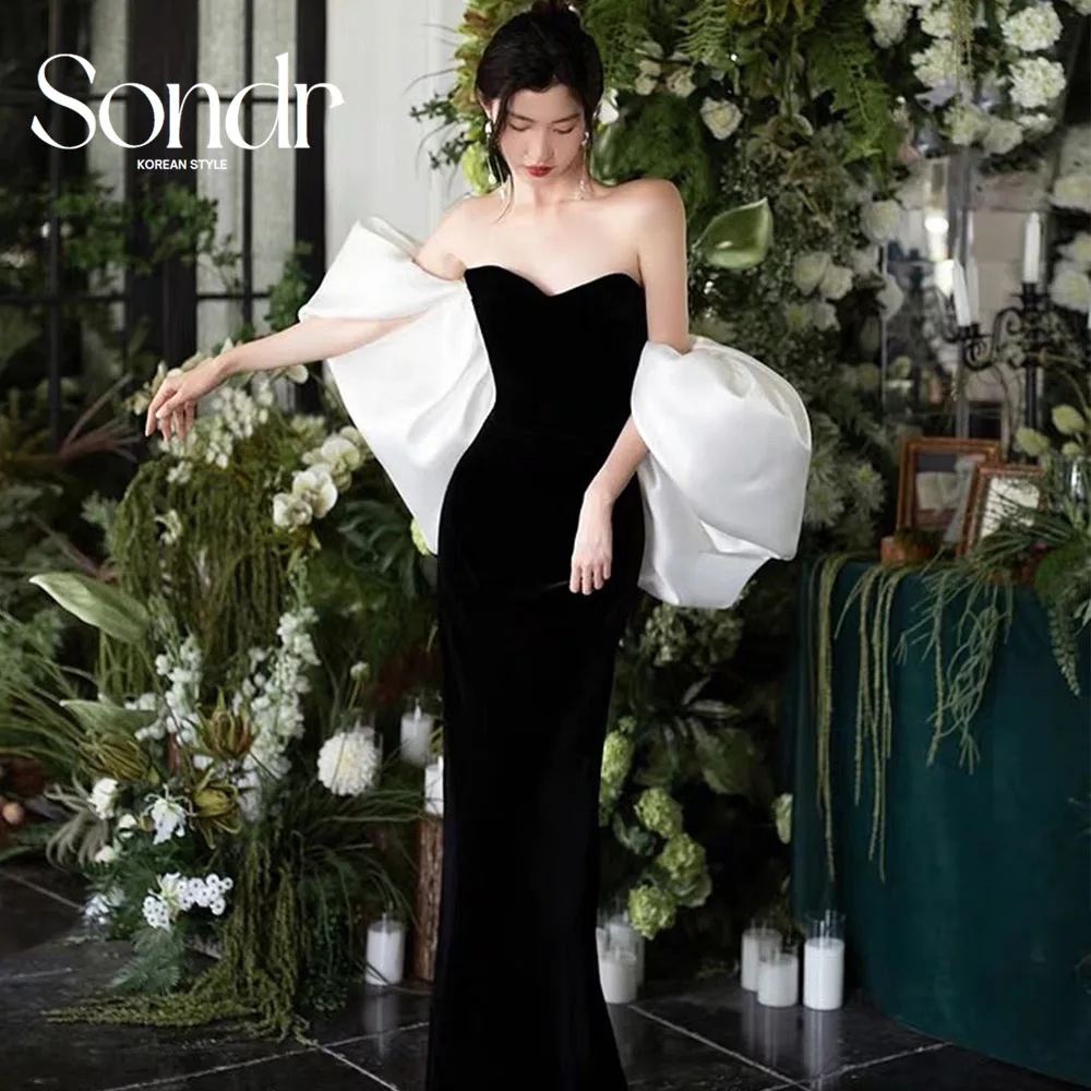Sondr Sheath Elegant Japanese Wedding Party Dresses Floor-Length Shawl Bridal Gown Customized Evening Prom Dresses
