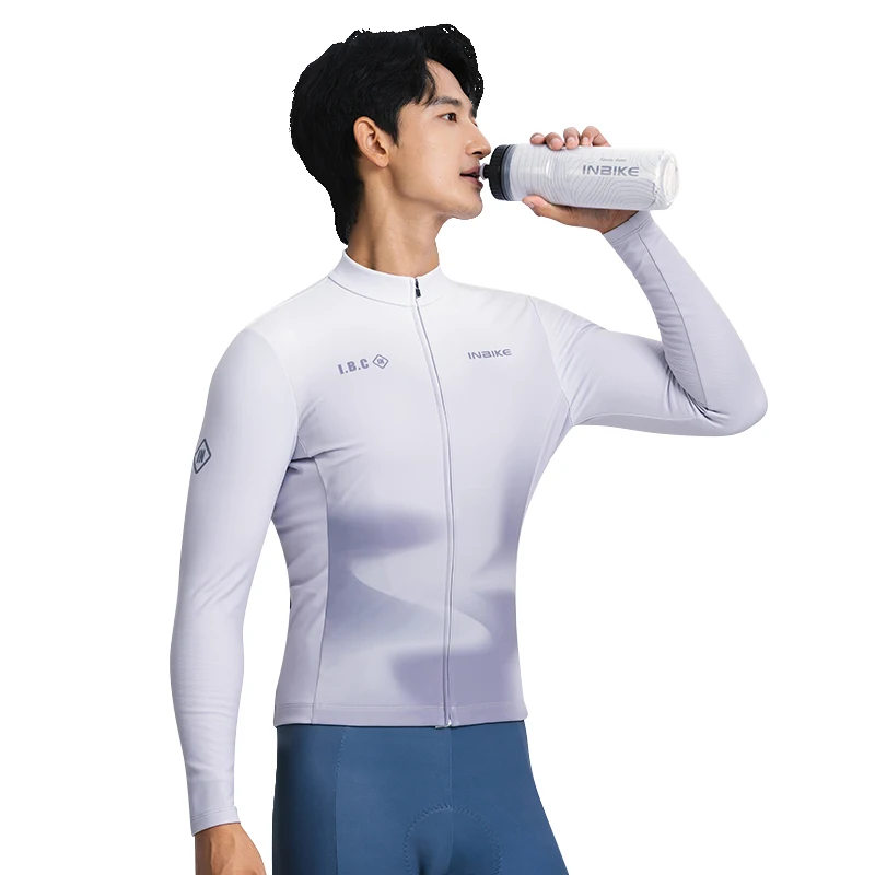 AliExpress INBIKE-Thermal Long Sleeve Fleece Cycling Jersey for Men, MTB Bike Jacket 3 Rear Pockets Bicycle Top Winter Clothing