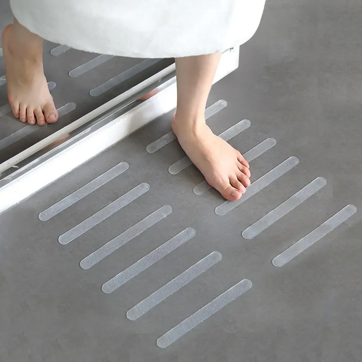 

5Pcs Bathroom Tub Shower Anti Slip Stair Tread Tape Strong Floor Safety Mat Grip Sticker Bath Decor
