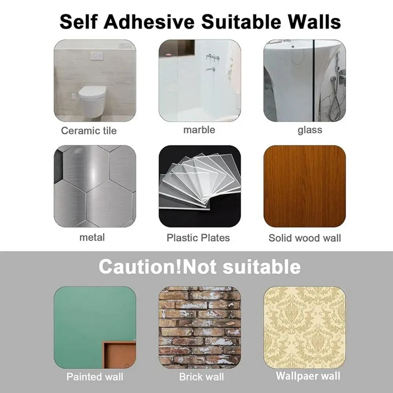 Barre porte-serviettes en acrylique en forme de U, porte-serviettes auto-adhésif T1 pour HOWall, noir durable