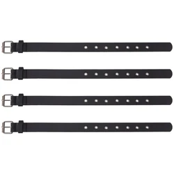 4 Pcs Traditional Kilt Extender Straps Leather Cuff Belt Buckles 0.9x16 inch Black PU Leather Adjustable Belt with Metal Square
