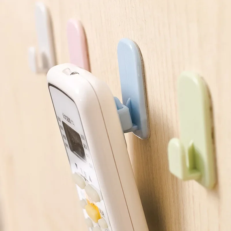 4Pcs Sticky Hooks Kit for TV Air Conditioner Remote Controller Key Practical Use Wall Storage Holder Stationary Organizer