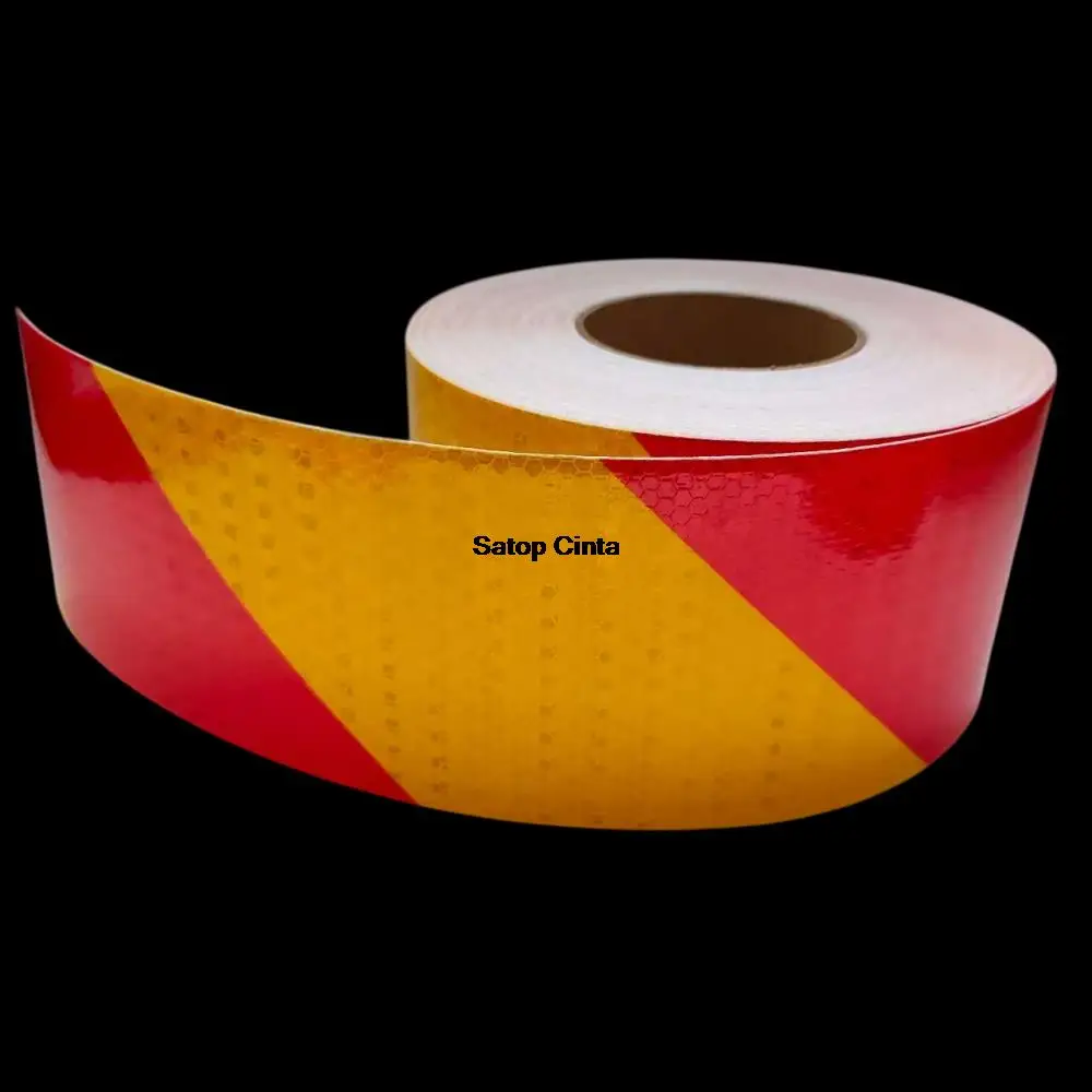 4inch*16FT Waterproof Reflective Material Twill Right Tape Strong Adhesive Caution Hazard Warning Reflectors Conspicuity Sticker