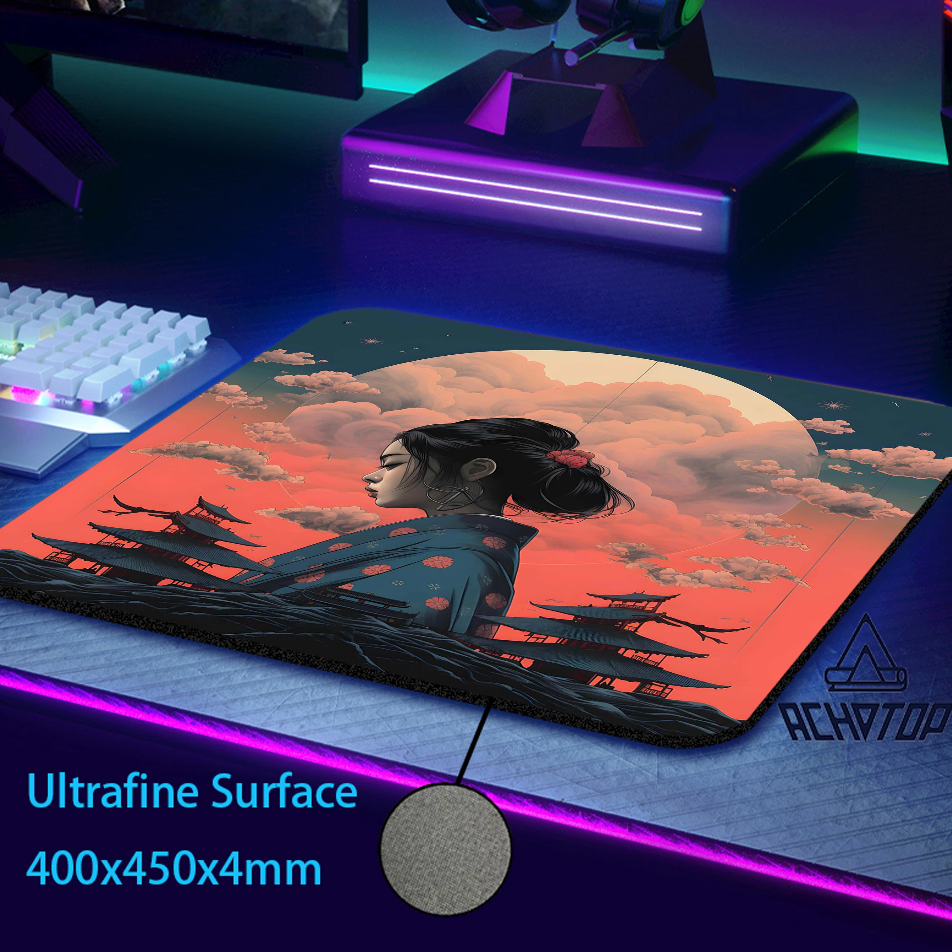 Japanese Woman Ultrafine Surface Gamer Professional E-Sports Mousepad Balance Gaming Mouse Pad Locking Edge Mouse Mat Desk Mat