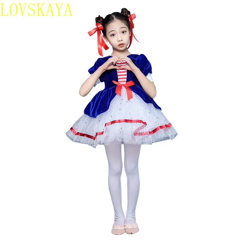 New children's costume summer kindergarten costume fluffy gauze skirt girl princess dress June 1 sequined dance costume