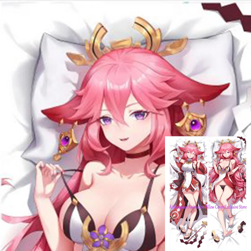 

Dakimakura Anime Pillow Cover Yae Miko Double Sided Print 2Way Bedding Festival Gifts Gifts