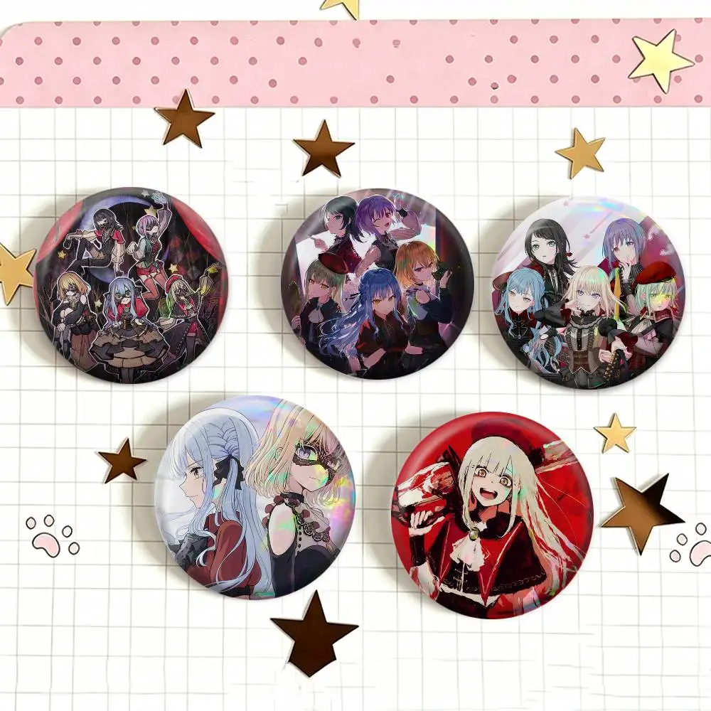 BanG Dream A-Ave Mujica   Laser Badge Applicable For Backpack Clothes Hats Decor Creative Accessories