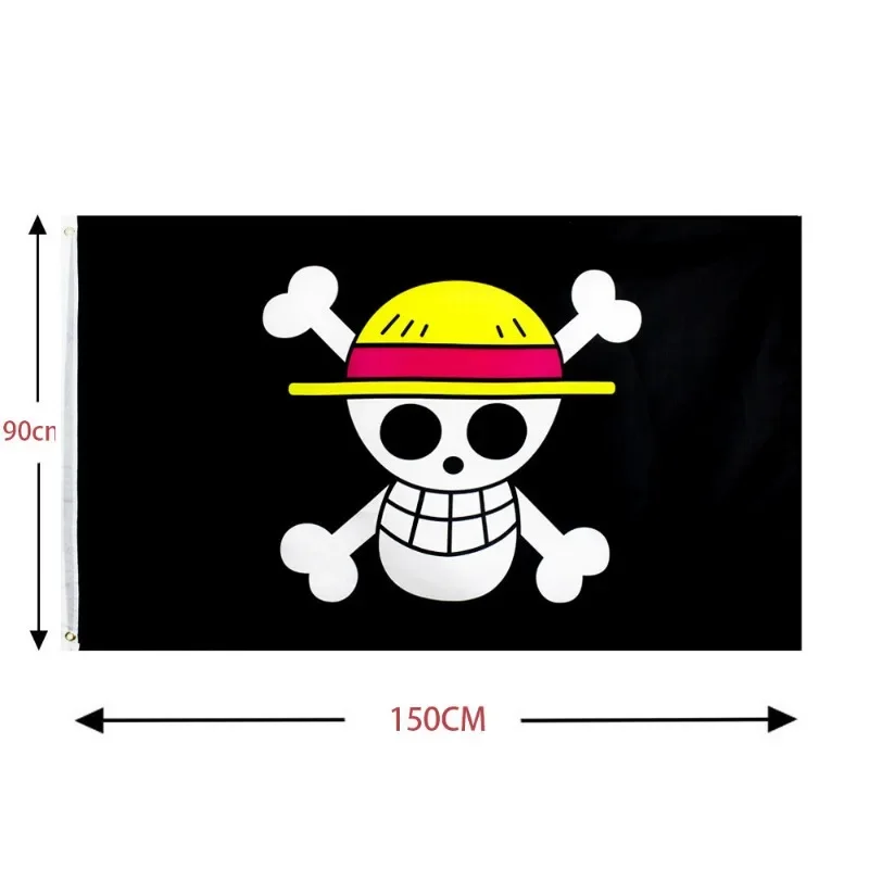 HEISSER VERKAUF One Piece 90x150cm Piraten-Totenkopf-Flagge Heim-Schlafzimmer-Wanddekoration Banner Gemälde Luffy Strohhut Piratenflagge Spielzeug als Geschenk