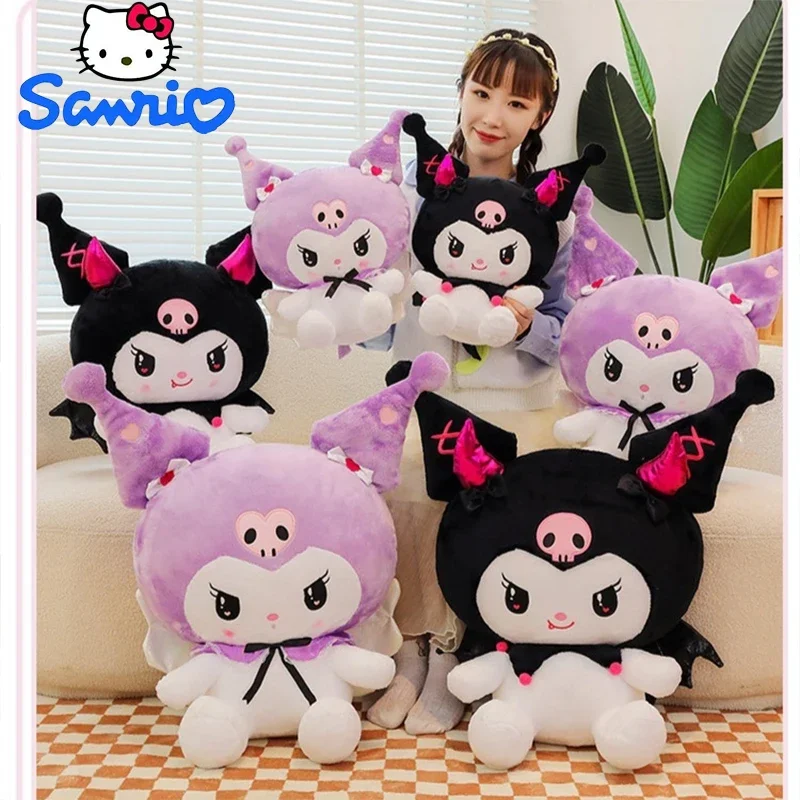 

Sanrio Хэллоуин Плюшевая Кукла Kawaii Маленький Дьявол Kuromi милый ангел куроми кукла Пара плюшевая игрушка детская кровать подушка подарок для девочки